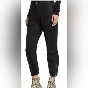 7 For All Mankind   Black Slim Coated Denim Ankle Zip Joggers, 29- $248